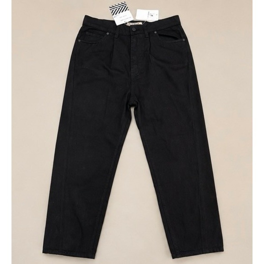 Free People X Sandrine Rose Black Wide Leg Cinch Back Cotton Denim Pants 29 NWT - Picture 6 of 8